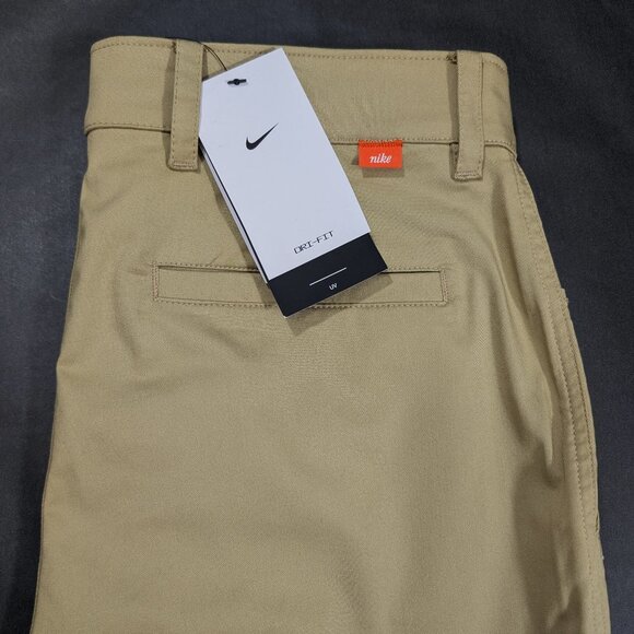 $90 Nike Dri-Fit UV Slim Fit Golf Chino Pants Size 32x32 Khaki Oxford Cropped - Picture 1 of 10